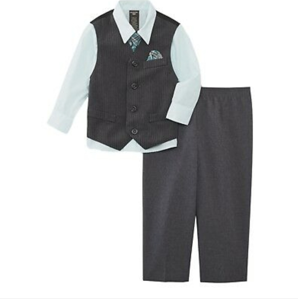 Dockers Infant 4 Piece Vest Set, Sea Mist